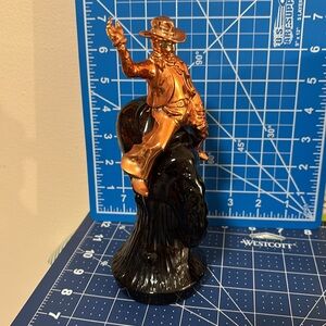 AVON NOVAL DECANTER BUCKING BRONCO BROWN HORSE WITH GOLD BRONCO